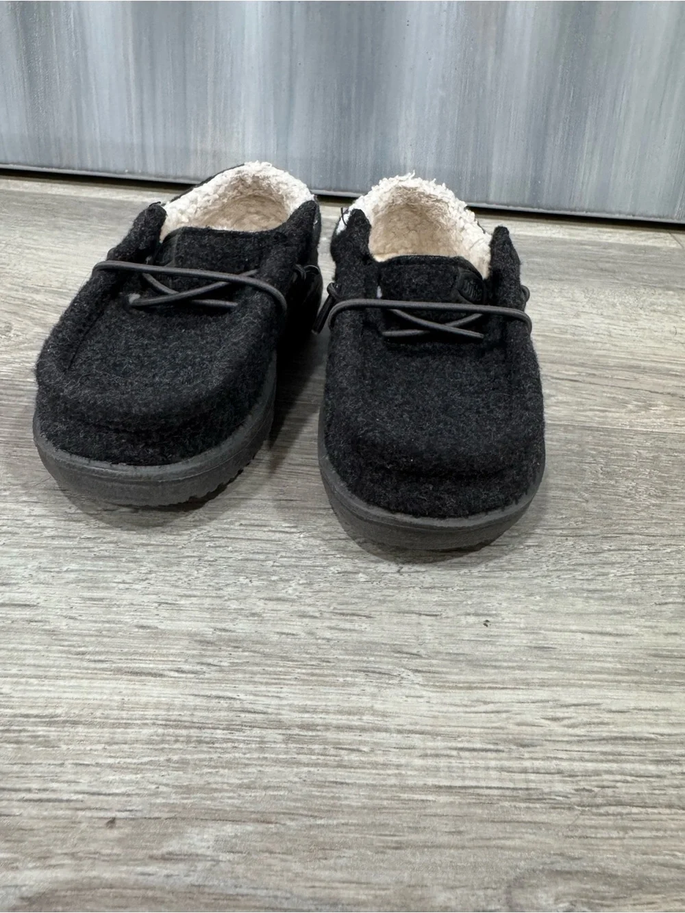 Hey Dude Kids Black Slip-On Cozy Lined Slippers